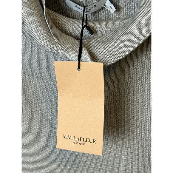 MM Lafleur The Lalita Dress Pale Grey Silk Jersey Knit Midi Dress Size‎ L - Picture 5 of 6